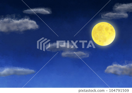 滿月之夜美麗背景插畫 滿月之夜美麗背景插畫 104791509