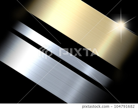 Gold and silver metallic flakes on a black background Gold and silver metallic flakes on a black background 104791682