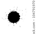 A round mark of dropping ink from a dropper onto paper 104791970