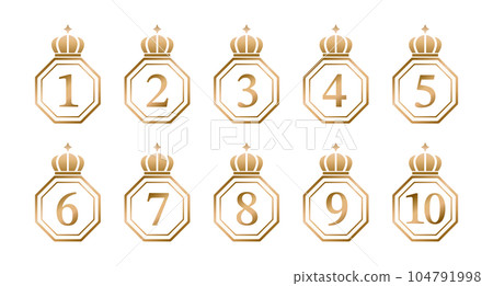 Ranking icon set / illustration / winner / gold / crown Ranking icon set / illustration / winner / gold / crown 104791998