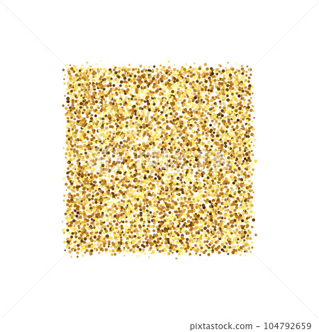 Golden confetti square shape. Glowing dotted glitter background. Gold dots heap or pile. Sparkling halftone texture. Christmas decoration element for invitation, banner. Vector illustration Golden confetti square shape. Glowing dotted glitter background. Gold dots heap or pile. Sparkling halftone texture. Christmas decoration element for invitation, banner. Vector illustration 104792659