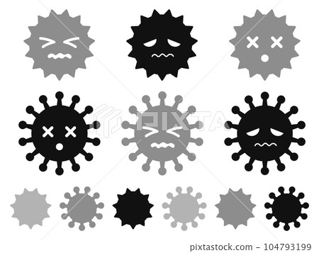 Illustration of a virus with a weakened expression Illustration of a virus with a weakened expression 104793199
