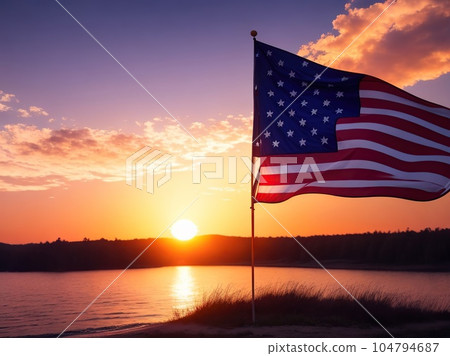 composite image of american flag 104794687