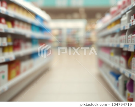 blurred supermarket with shelves blurred supermarket with shelves 104794719