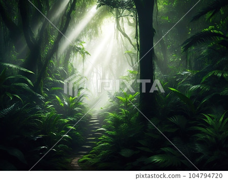 fog in the forest fog in the forest 104794720