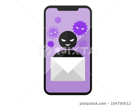 Image of a dangerous email that arrived on a smartphone Image of a dangerous email that arrived on a smartphone 104795612
