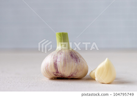 新鮮的新大蒜 新鮮的新大蒜 104795749