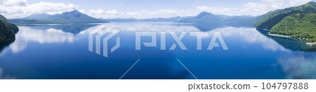 夏季支笏湖鳥瞰圖（全景） 104797888