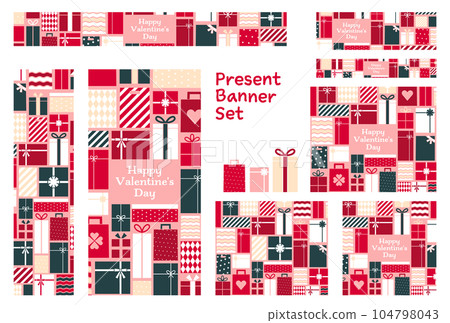 Banner set_Present box_Valentine 104798043