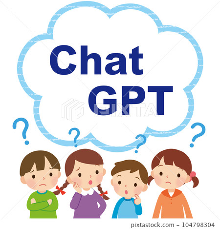 Child thinking about Chat GPT Questions 104798304
