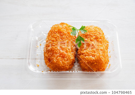 Crab cream croquette of delicatessen 104798465