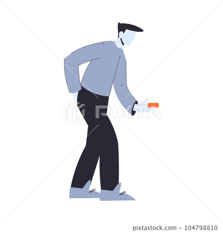 Suspicious Man Stranger Offering Candy to Somebody Vector Illustration 104798810