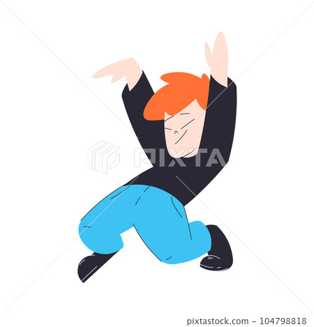 Happy Redhead Boy Moving Body Having Fun Vector Illustration Happy Redhead Boy Moving Body Having Fun Vector Illustration 104798818