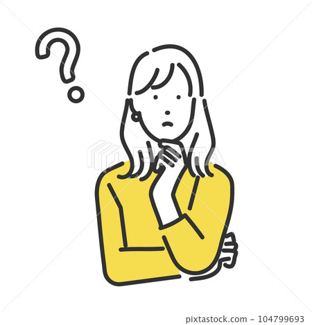 感到懷疑的女商人的插圖素材 104799693