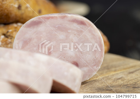 delicious and fresh ham with chicken fillet delicious and fresh ham with chicken fillet 104799715