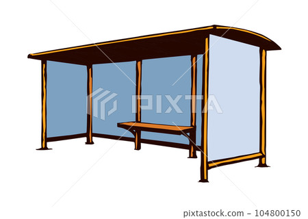 Vector drawing. Canopy of a transport stop 104800150
