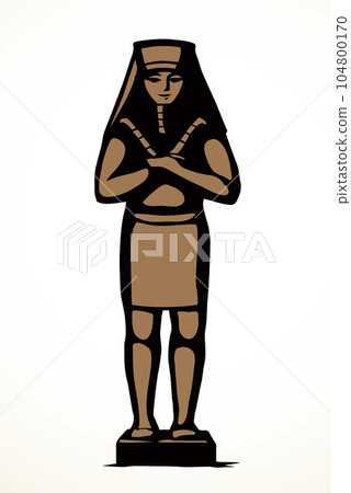Vector drawing. Egyptian male statue Vector drawing. Egyptian male statue 104800170
