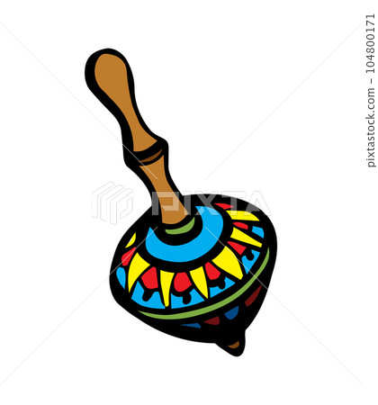 Vector drawing. Jewish holiday toy top Vector drawing. Jewish holiday toy top 104800171