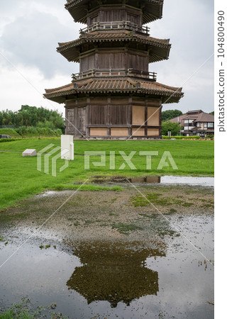 Marichi Castle reflected on the surface of the water Marichi Castle reflected on the surface of the water 104800490