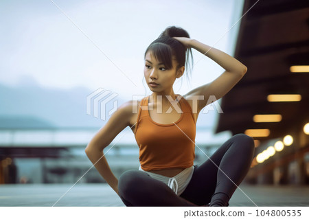 healthy woman in sportswear 104800535