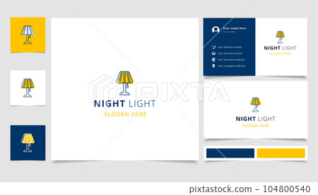 Night light logo design with editable slogan. Branding book and business card template. Night light logo design with editable slogan. Branding book and business card template. 104800540