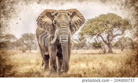big elephant in nature, made with Generative AI big elephant in nature, made with Generative AI 104800737