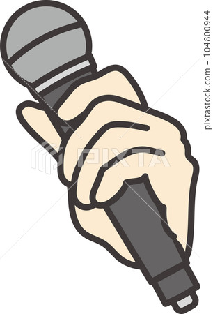 拿著麥克風的手的插圖 104800944