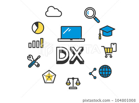 數字化轉型DX圖像圖標集素材 104801008