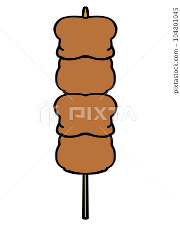 Illustration material of yakitori thigh sauce skewer Illustration material of yakitori thigh sauce skewer 104801045
