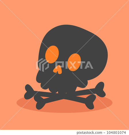 a black skull to celebrate Halloween celebrities' holiday greetings. Vector illustration cartoon. a black skull to celebrate Halloween celebrities' holiday greetings. Vector illustration cartoon. 104801074
