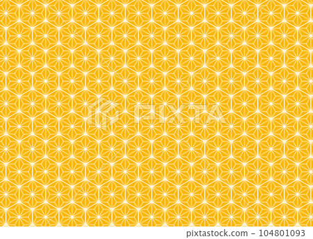 Bright yellow traditional Japanese pattern (hemp leaf) blurred lines seamless background illustration Bright yellow traditional Japanese pattern (hemp leaf) blurred lines seamless background illustration 104801093