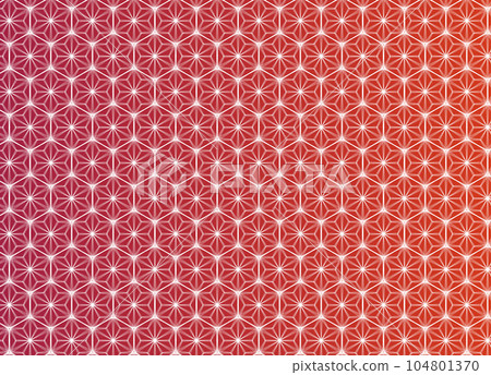 Crimson to scarlet gradation Japanese traditional pattern (hemp leaf) blurred line seamless background illustration 104801370