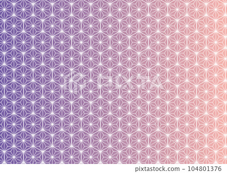 Gradation from violet to coral Japanese traditional pattern (hemp leaf) blurred lines seamless background illustration 104801376