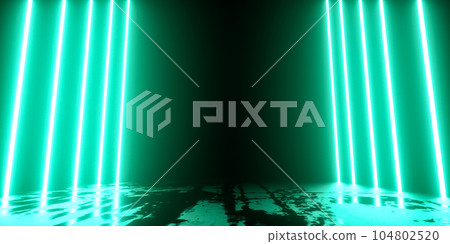 Scene for product presentation on modern futuristic neon abstract background. 3d render 104802520