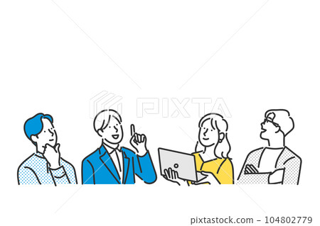 Illustration material of a business person thinking about ideas by brainstorming 104802779