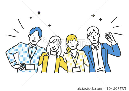 商務人士團隊合作中努力工作的青年男女插畫素材 商務人士團隊合作中努力工作的青年男女插畫素材 104802785