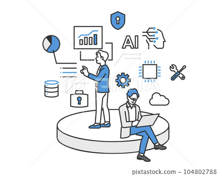 Image illustration material of a start-up company developing in the technology area Image illustration material of a start-up company developing in the technology area 104802788