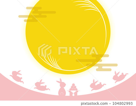 Full moon and rabbit frame moon viewing 15th night Full moon and rabbit frame moon viewing 15th night 104802993