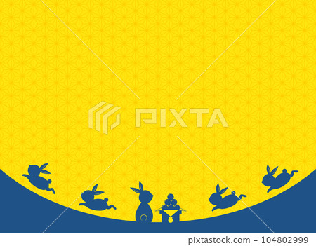 Moon-viewing dumplings and rabbit frame Moon-viewing full moon Moon-viewing dumplings and rabbit frame Moon-viewing full moon 104802999
