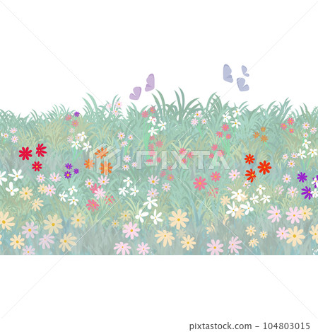 Lovely grass and little flower 104803015