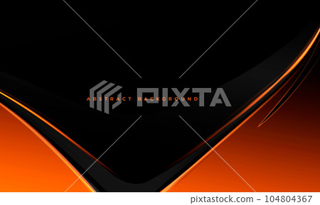 Black and orange vector abstract background with wavy arrow. Black and orange vector abstract background with wavy arrow. 104804367