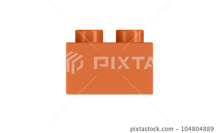 Jaffa Orange Lego Block Isolated on a White Background. 104804889