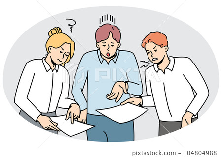 Businesspeople have fight about report 104804988