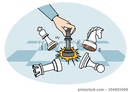 Businessman playing chess 104805099