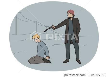 Killer holding gun to victim head 104805139