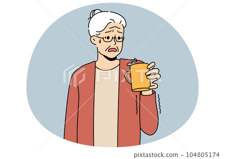 Elderly woman have symptoms of Parkinson disease 104805174