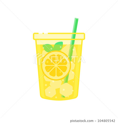 時尚黃檸檬水配檸檬片-新鮮果汁形像素材 時尚黃檸檬水配檸檬片-新鮮果汁形像素材 104805542