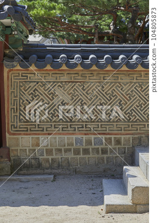 Korean traditional house, old palace, stone wall Korean traditional house, old palace, stone wall 104805873