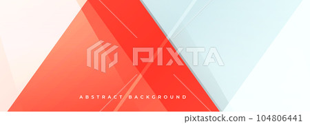 Vector red and white modern abstract wide banner with geometric triangular shapes. White and red abstract background. 104806441