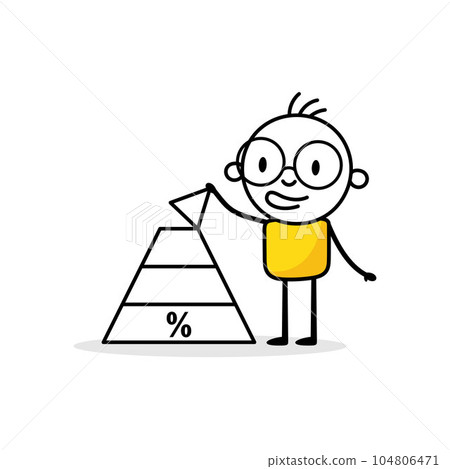 Man build pyramid. Success investment in interest rate rise, sales or stock market investing concept. Vector stock illustration Man build pyramid. Success investment in interest rate rise, sales or stock market investing concept. Vector stock illustration 104806471